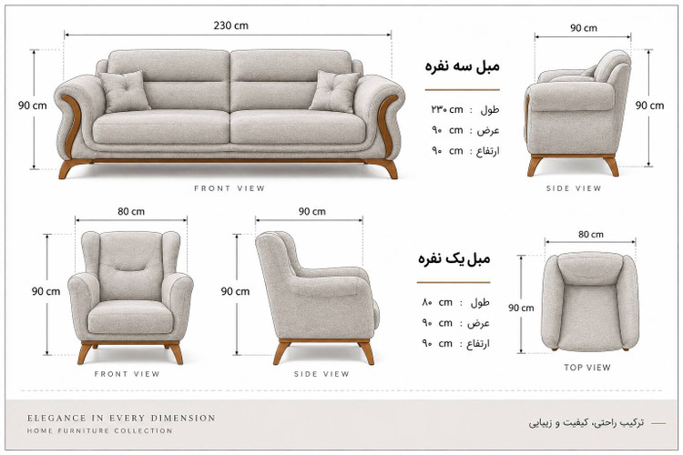 ابعاد محصول